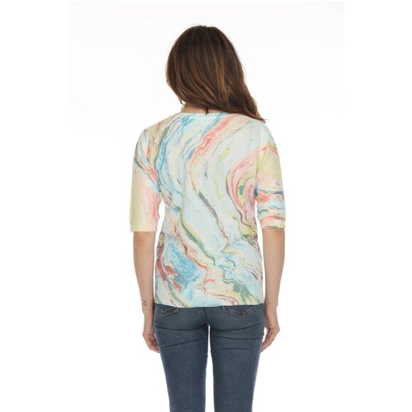 Colorful Waves Print Mesh Top - Picture 11 of 12